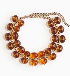 H&M White lotus Amber Bead Collar Necklace